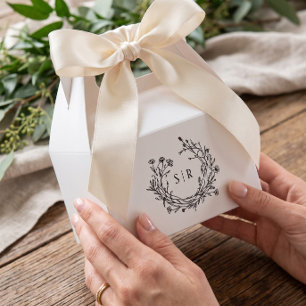 Ballotins Boîtes de cadeaux de mariage à monogramme floral é