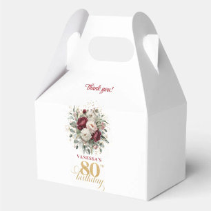 Ballotins Boîtes de faveur d'anniversaire 80 ans Burgundy Bl