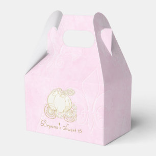 Ballotins Boîtes de faveur de fête rose Cendrillon Carrosse 