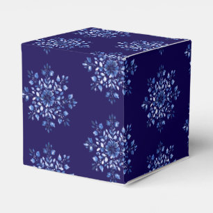 Ballotins Boîtes de faveur de flocon de neige bleu marine