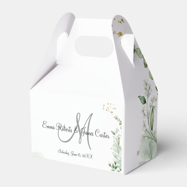 Ballotins Boîtes de faveur de mariage à monogramme de verdur (Verso)
