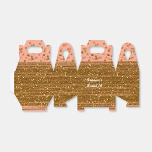 Ballotins Boîtes de faveur de points de confettis rose pêche