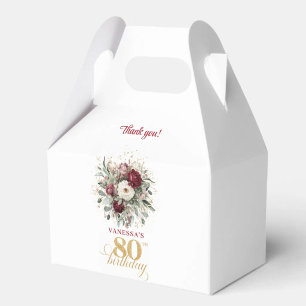 Ballotins Boîtes de Faveur pour 80e Anniversaire Blush Burgu