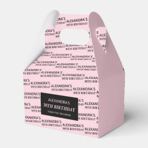 Ballotins Boîtes de faveurs d'anniversaire Rose Pâle avec No