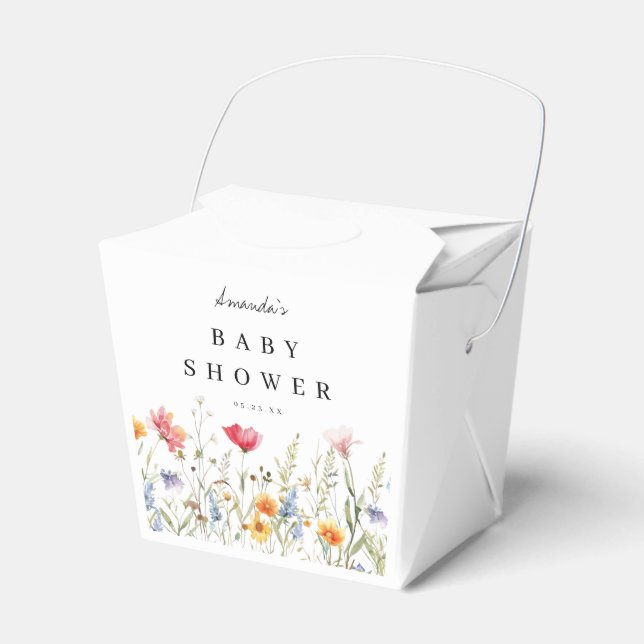 Ballotins Boîtes de faveurs de baby shower à l'aquarelle ave (Verso)