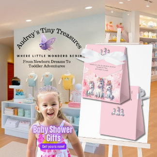 Ballotins Boîtes de faveurs de Baby Shower Licorne Enchantée