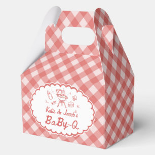 Ballotins Boîtes de faveurs de baby shower Red Baby-Q BBQ