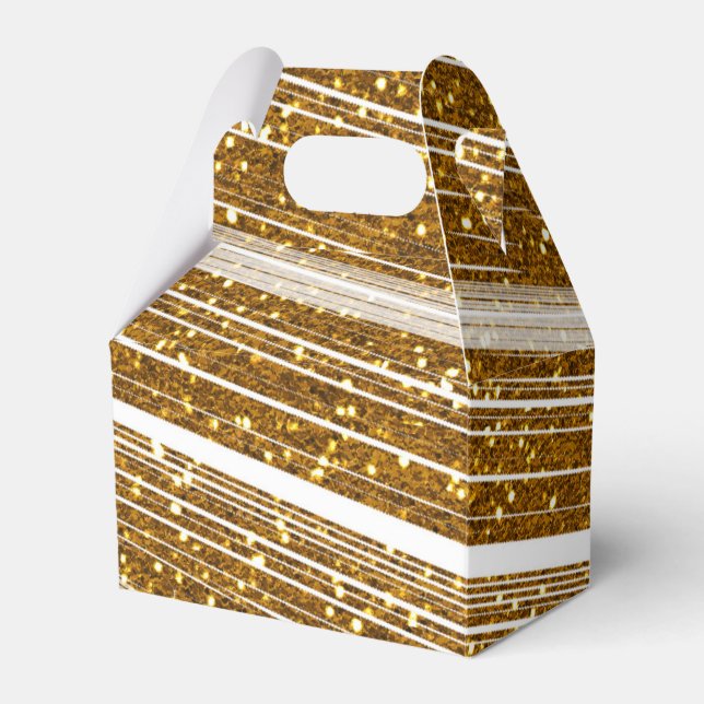 Ballotins Boîtes de faveurs de fête à paillettes dorées et s (Verso)