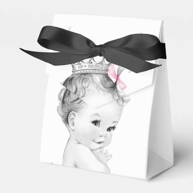 Ballotins Boîtes de faveurs pour Baby Shower Princesse Rose (Verso)