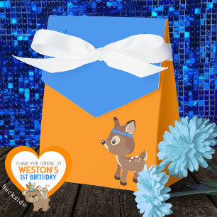 Ballotins Boîtes de friandises orange et bleu Wild One Deer