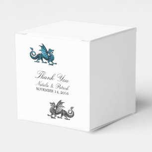 Ballotins Boîtes de mariage pour dragon d'argent bleu