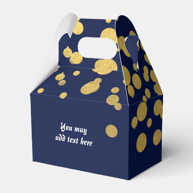 Ballotins Boîtes préférées de la partie Confetti Blue & Gold (Verso)
