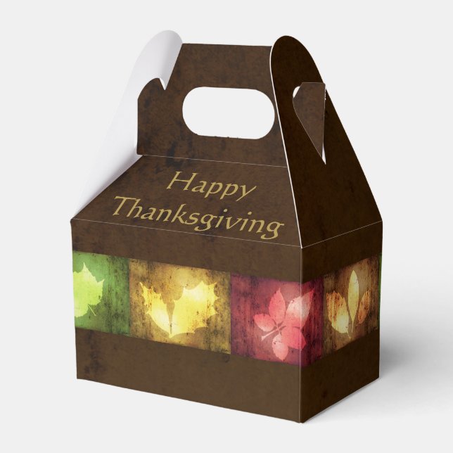 Ballotins Bon thanksgiving Grunge Feuilles (Arrière)