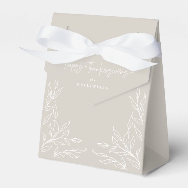 Ballotins Bon thanksgiving motif feuille beige (Verso)