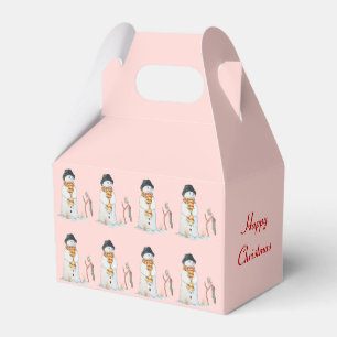 Ballotins bonhomme de neige avec Noël rayé de bas