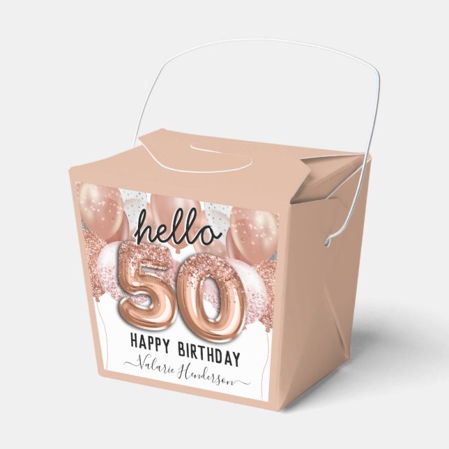 Ballotins Bonjour 50 Parties scintillant rose Balloons d'ann (Verso)