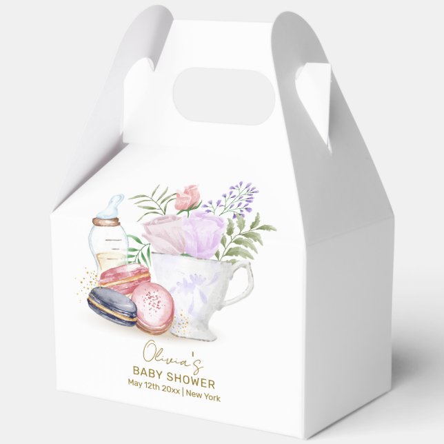 Ballotins Bonjour Floral Macarons Milk Tea Baby shower (Verso)