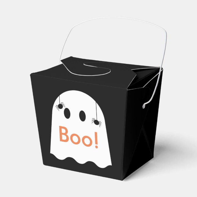 Ballotins Boo ! Boîte cadeau Halloween Ghost Black Favor (Verso)