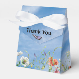 Ballotins Bordure de fleurs sauvages et papillon 