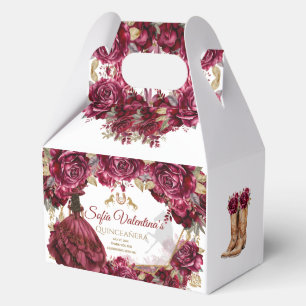 Ballotins Bottines de princesse Quinceanera Or Bourgogne