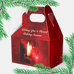 Ballotins Bougie rouge, Ballotin de Foil Gold 'Blessed Holid