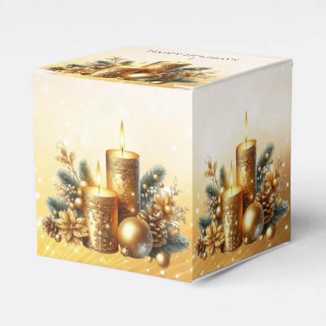 Ballotins Bougies d'or boîte cadeau de Noël (Verso)