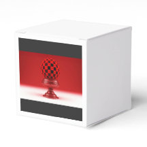 Boule Mandy noire et rouge sur socle en rose métal