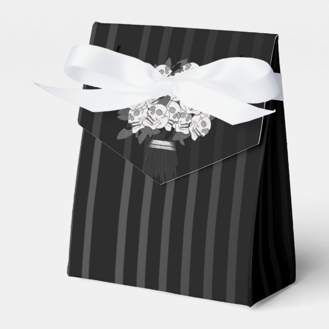 Ballotins Bouquet de crâne Rose Black & White Party Favorise (Verso)