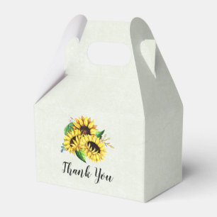 Ballotins Bouquet de tournesol jaune en Merci d'aquarelle