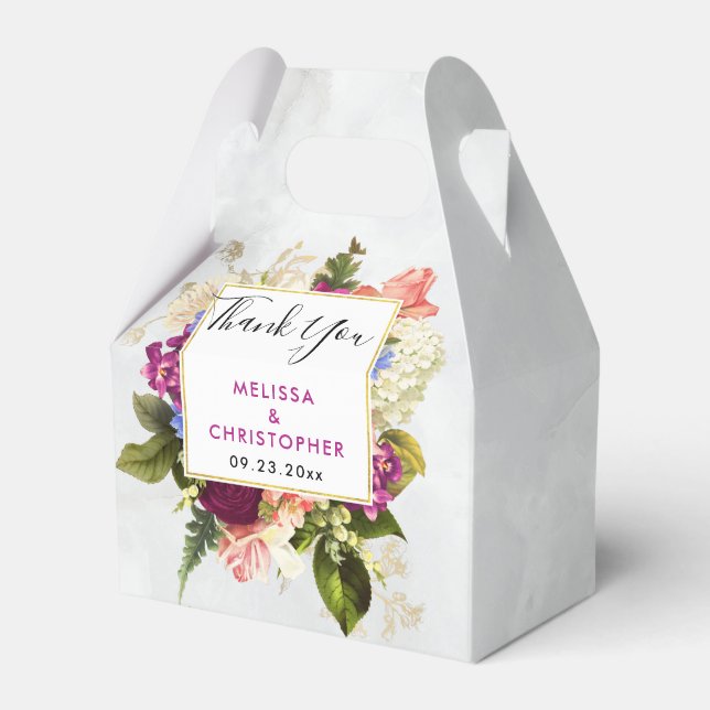 Ballotins Bouquet floral rose et blanc moderne (Verso)