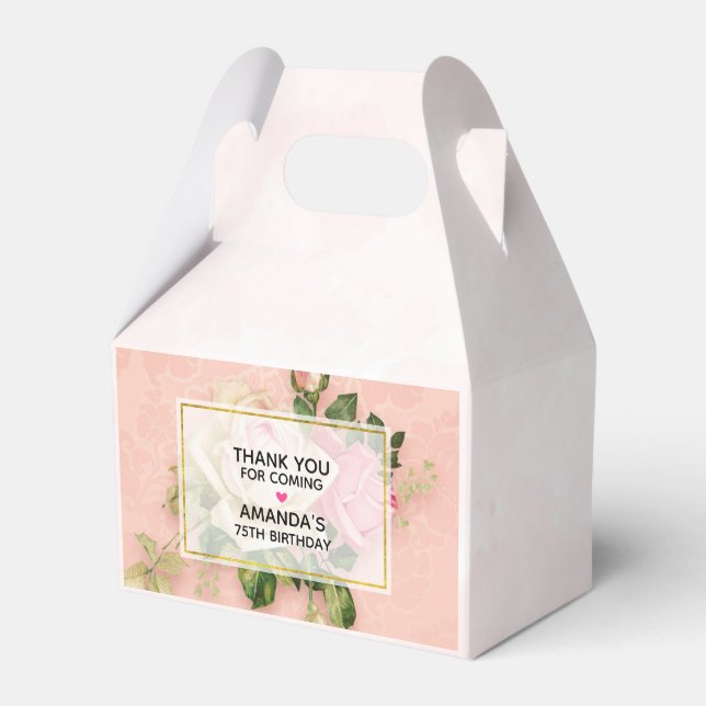 Ballotins Bouquet floral rose et rose blanche (Verso)