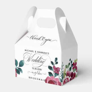 Ballotins Bourgogne Rouge Floral Rustique Boho Mariage Merci