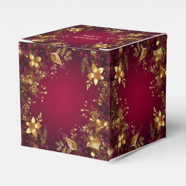 Ballotins Bourgogne Rouge Or Fleurs de Vacances Boîte Cadeau (Verso)