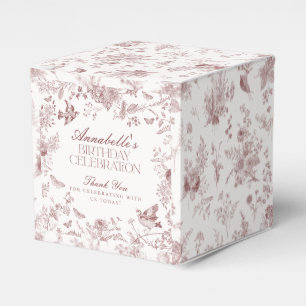 Ballotins Bourgogne Toile De Jouy Floral Ballotin d'annivers
