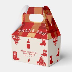 Ballotins Bouteilles & Boots Baby shower rouge rétro