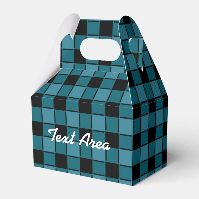 Ballotins Boys Black & Turquoise Plaid À damiers Party Favor (Verso)