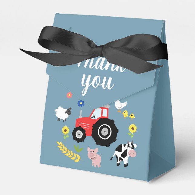 Ballotins Boys Cute Farm Animaux Baby shower tracteur (Verso)