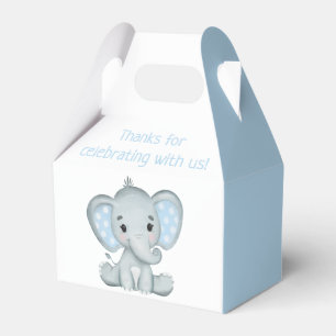 Ballotins Boy's Elephant Watercolor Baby shower Gable Box