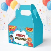 Boys Superhero Birthday Party Favor Box