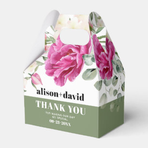 Ballotins Branche, mariage de typographie roses vertes