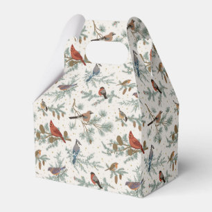 Ballotins Branches d'oiseaux et de pins d'hiver Motif