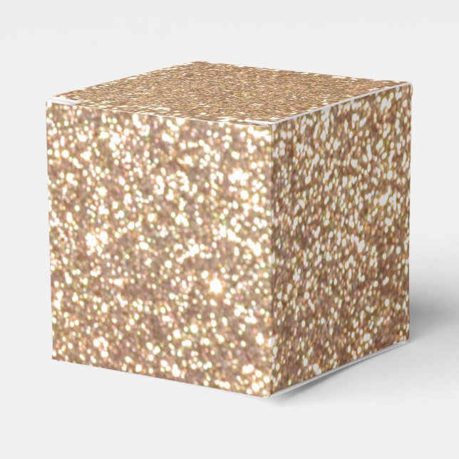 Ballotins Bright Copper Glitter Sparkles Favor Box (Verso)