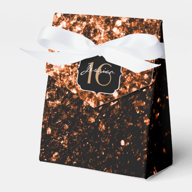 Ballotins Bronze orange brun cuivre faux étincelles Sweet 16 (Verso)