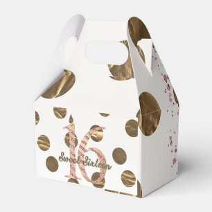 Ballotins Bronze Rose Pois Gold Sweet 16 Anniversaire