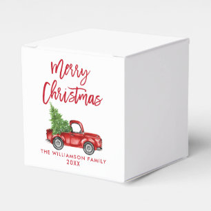 Ballotins Brosse Script Joyeux Noël Vintage Camion rouge
