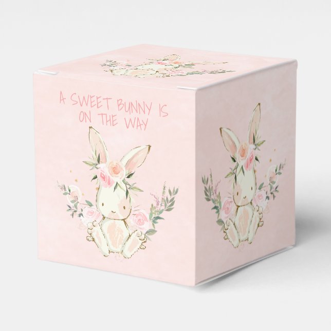 Ballotins Bunny rose Floral Ballotin à thème Baby shower (Verso)