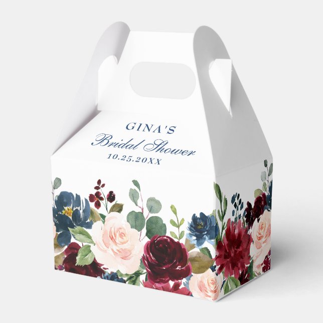 Ballotins Burgundy Navy Blue Blush Floral Bridal Showe (Verso)