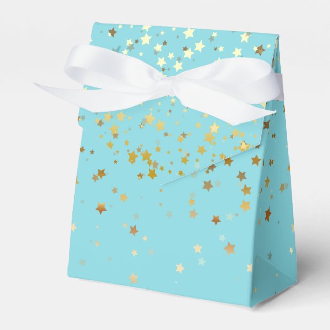 Ballotins Cadeau/Ballotin dans Sky Blue & Golden Stars (Verso)