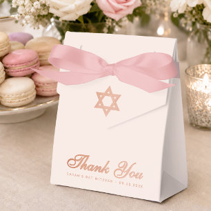 Ballotins Cadeau Bat Mitzvah Rose Gold Rose Étoile de David
