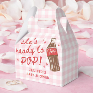 Ballotins Cadeau de baby shower en vichy rose Elle est prête